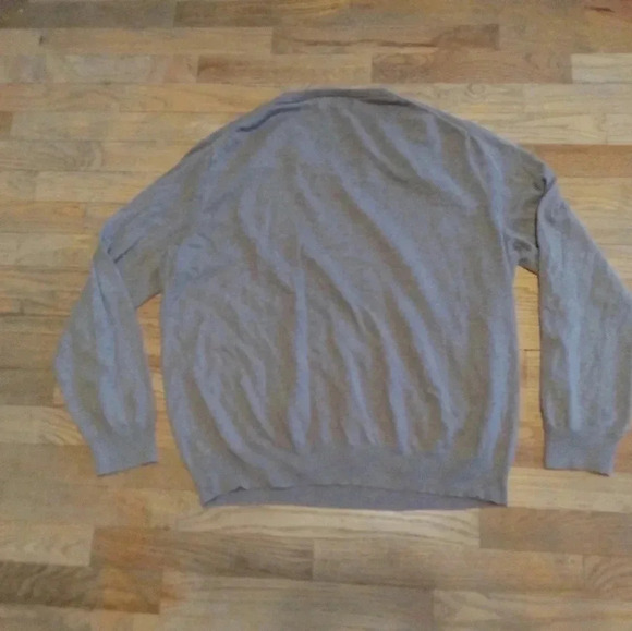 J. Crew Cashmere Cotton Lightweight Tan Light Brown Minimalist V Neck Sweater XL - Picture 2 of 9